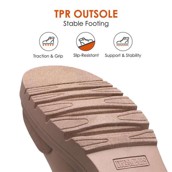 Waterproof Fur Lining Mid Calf Snow Boots - NUDE PINK - 6